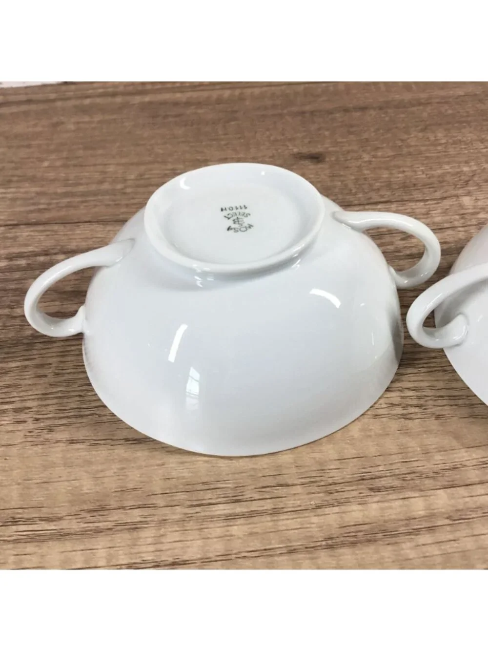Mosa Select Japan Set of 2 White Porcelain Double-Handled Soup Bowls